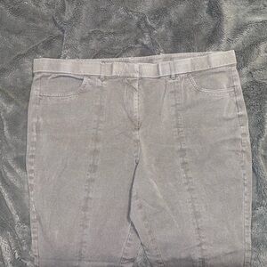 Isaac Mizrahi Live Shadow Grey 24/7 Stretch Boot Cut Fly Front, Size 20P